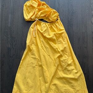 FARM Rio Yellow Asymmetrical Maxi Dress